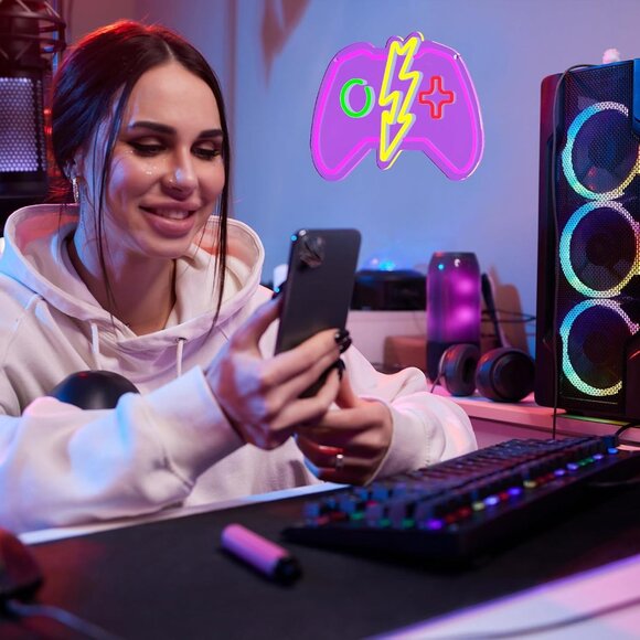 Gaming Neon Sign Dimmable Gamer LED Neon Lights for Video Game Room - Picture 5 of 6